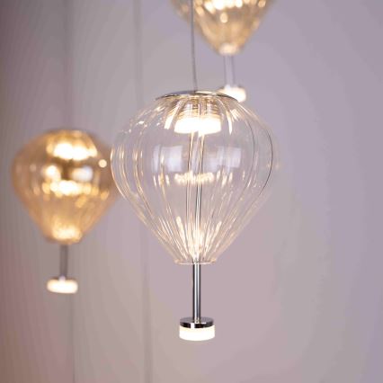 MAXLIGHT P0526D - LED Reguliuojamas pakabinamas sietynas PALLONCINI 11xLED/6W/230V diametras 45 cm permatoma/smėlio spalva/dūminis