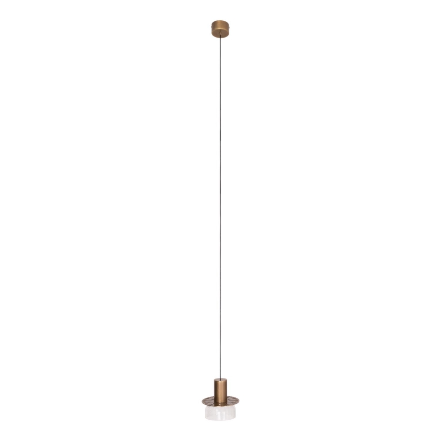 MAXLIGHT P0530 - LED Pakabinamas sietynas SIGNATURE LED/8W/230V diametras 15 cm žalvaris/permatoma