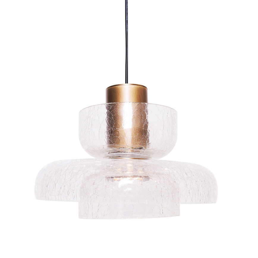 MAXLIGHT P0532 - LED Pakabinamas sietynas SIGNATURE LED/8W/230V diametras 22 cm žalvaris/permatoma