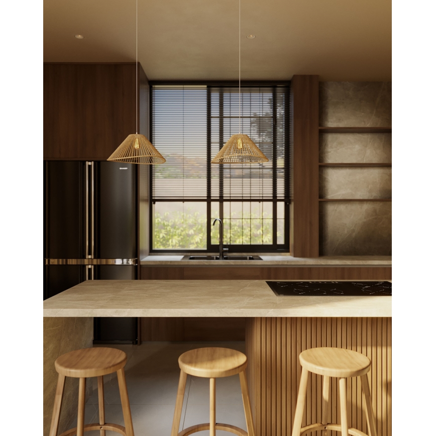 MAXLIGHT P0577 - Pakabinamas sietynas AMALFI 1xE27/15W/230V diametras 45 cm smėlio spalva