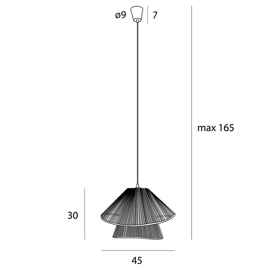 MAXLIGHT P0578 - Pakabinamas sietynas AMALFI 1xE27/15W/230V diametras 45 cm smėlio spalva