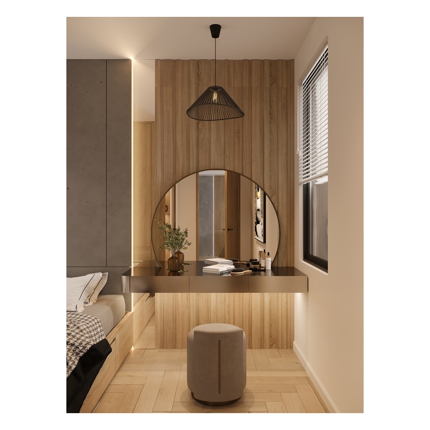 MAXLIGHT P0579 - Pakabinamas sietynas AMALFI 1xE27/15W/230V diametras 45 cm juoda