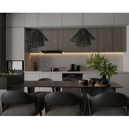 MAXLIGHT P0580 - Pakabinamas sietynas AMALFI 1xE27/15W/230V diametras 45 cm juoda