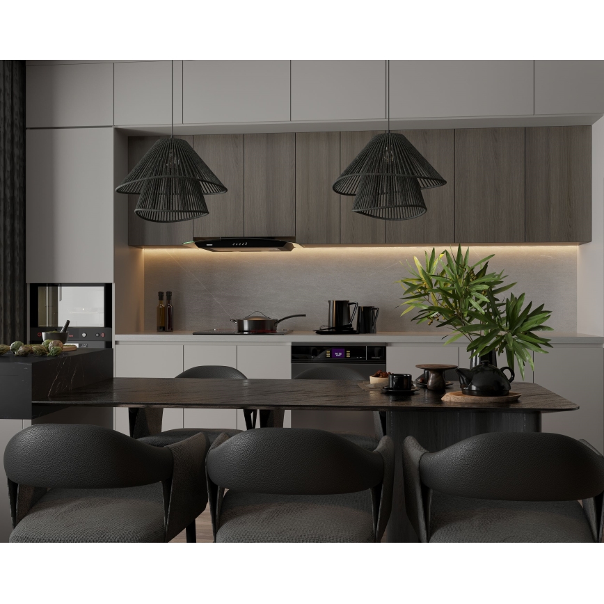 MAXLIGHT P0580 - Pakabinamas sietynas AMALFI 1xE27/15W/230V diametras 45 cm juoda