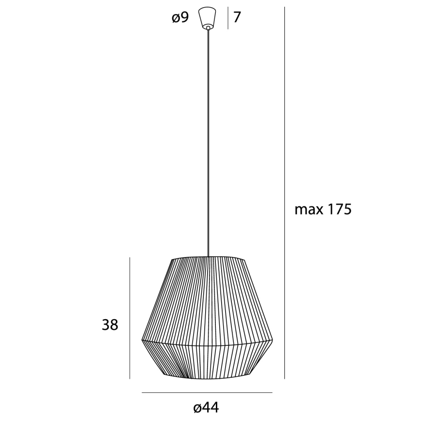 MAXLIGHT P0584 - Pakabinamas sietynas PRASLIN 1xE27/15W/230V diametras 44 cm smėlio spalva