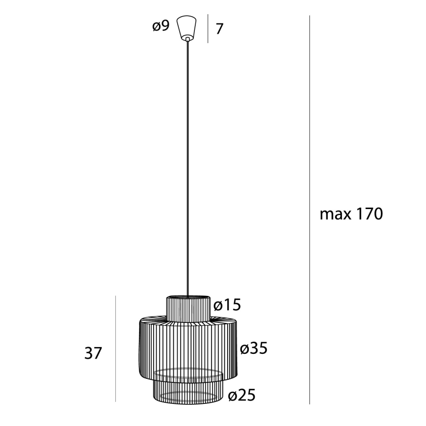 MAXLIGHT P0586 - Pakabinamas sietynas LABRIZ 1xE27/15W/230V diametras 35 cm smėlio spalva