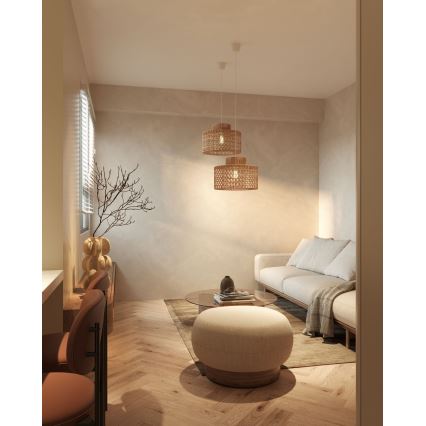 MAXLIGHT P0587 - Pakabinamas sietynas RAFFLE 1xE27/15W/230V diametras 40 cm ruda