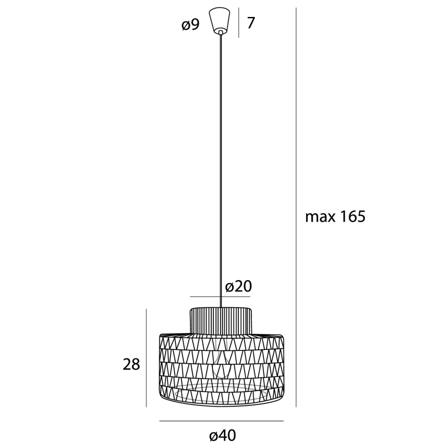 MAXLIGHT P0587 - Pakabinamas sietynas RAFFLE 1xE27/15W/230V diametras 40 cm ruda