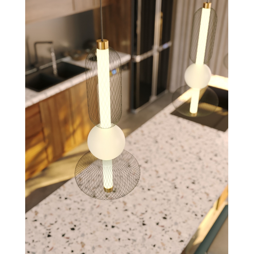 MAXLIGHT P0591 - LED Pakabinamas sietynas BORA LED/10W/230V diametras 22 cm balta/juoda