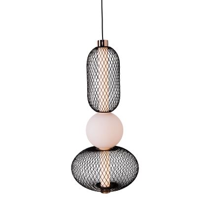MAXLIGHT P0591 - LED Pakabinamas sietynas BORA LED/10W/230V diametras 22 cm balta/juoda