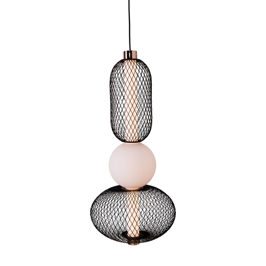 MAXLIGHT P0591 - LED Pakabinamas sietynas BORA LED/10W/230V diametras 22 cm balta/juoda