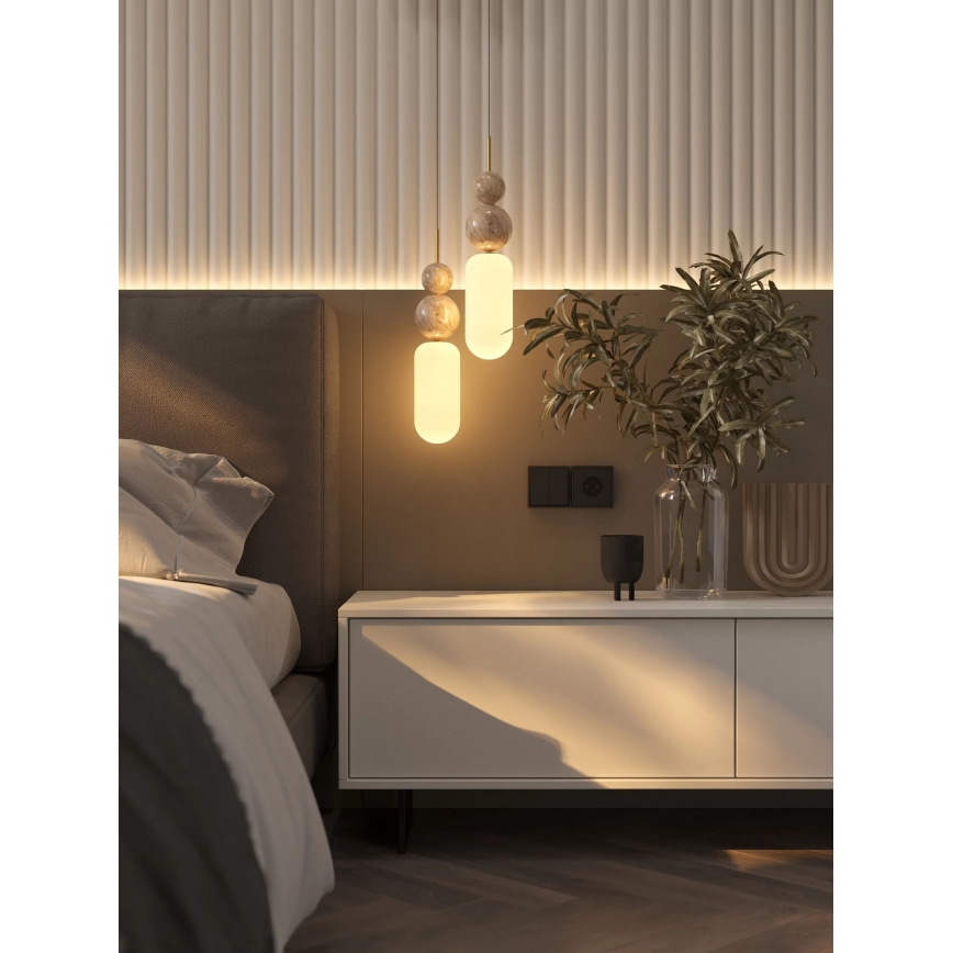MAXLIGHT P0642 - Pakabinamas šviestuvas ant laido NOVA 1xG9/12W/230V Ø 12 cm auksinis