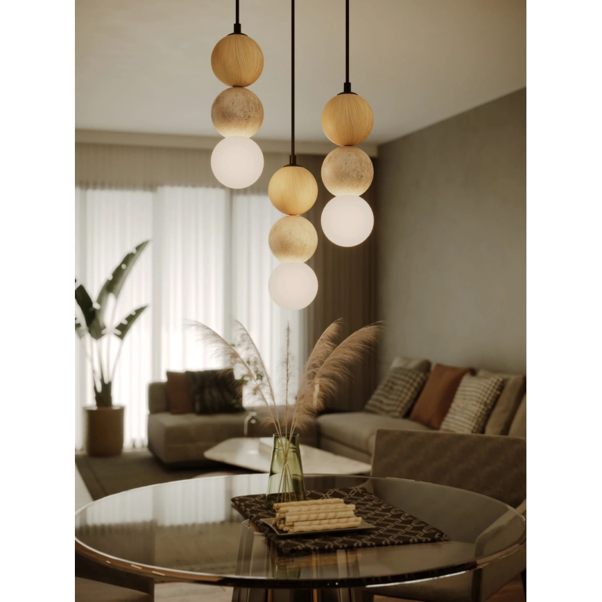 MAXLIGHT P0664 - Pakabinamas šviestuvas ALICE su laidu 1xG9/7W/230V Ø 10 cm juodas/smėlinis