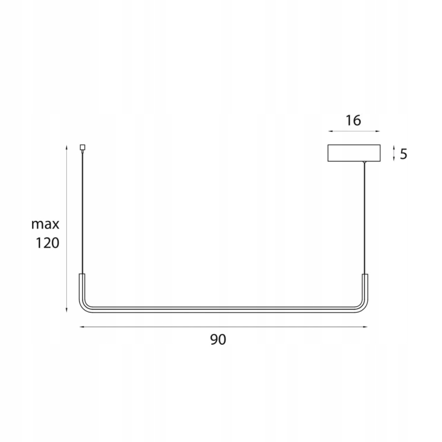 MAXLIGHT PO644 - LED liustra ant laido URUS LED/17W/230V juoda