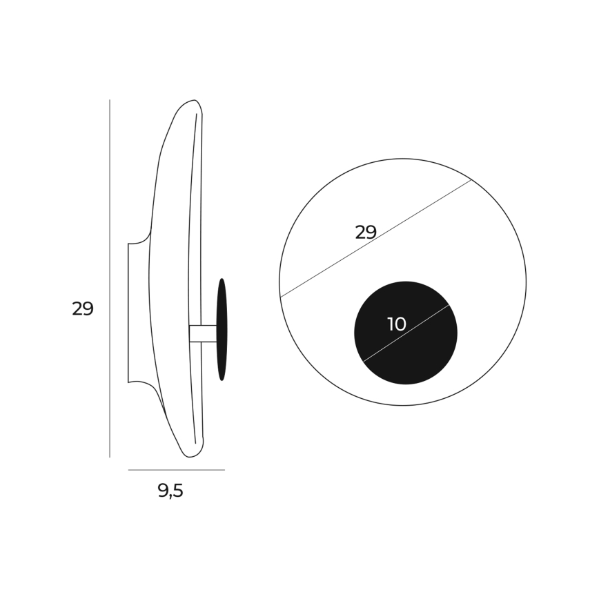 MAXLIGHT W0325 - LED sieninis šviestuvas OYAKA LED/5W/230V diametras 29 cm balta/juoda