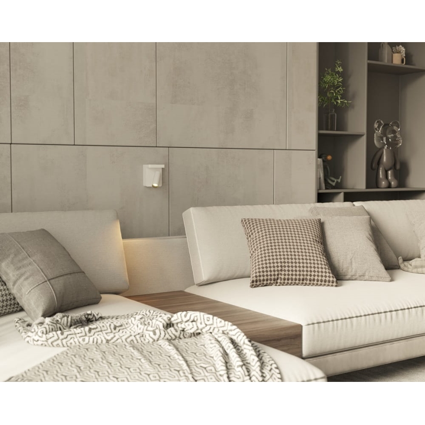 MAXLIGHT W0373 - LED sieninis akcentinis šviestuvas su belaidžiu įkrovimu LOFER LED/7W/230V balta