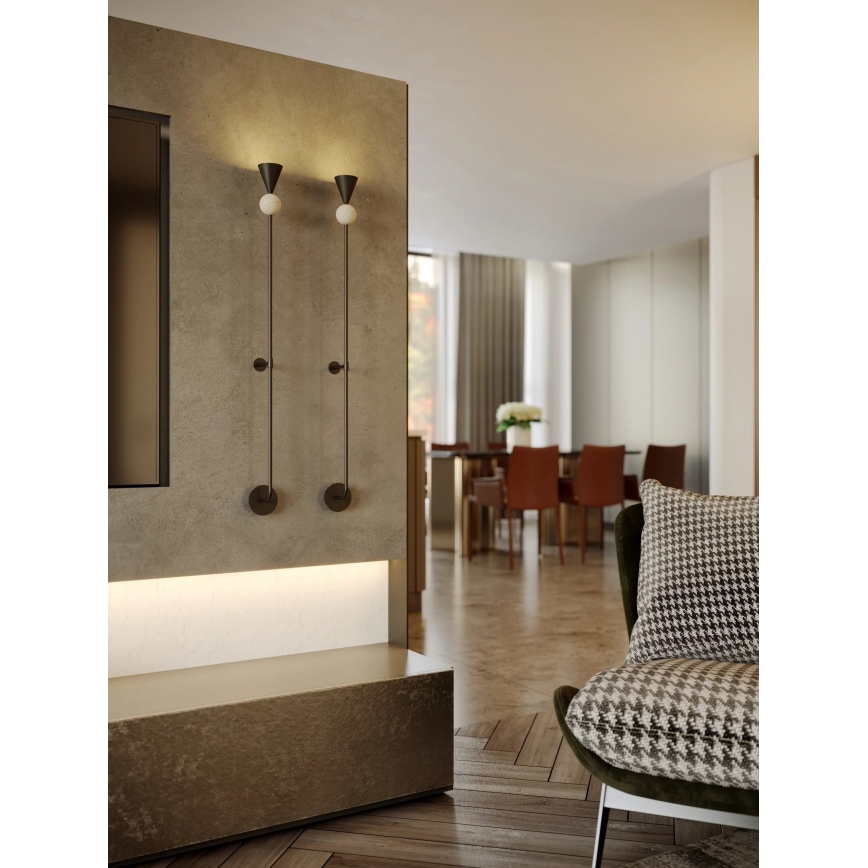 MAXLIGHT W0447 - LED sieninis šviestuvas BINGO LED/8W/230V CRI 92 juoda/smėlinė