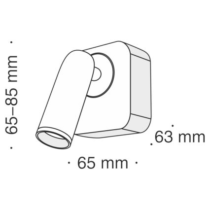 Maytoni C039WL-L3B3K - LED sieninis akcentinis šviestuvas MIRAX LED/3W/230V juoda