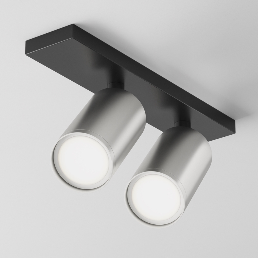 Maytoni C051CL-U-02BS - Akcentinis apšvietimas FOCUS 2xGU10/10W/230V matinis chromas/juoda