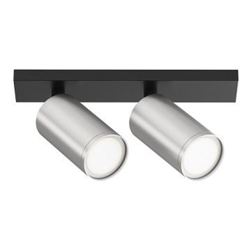 Maytoni C051CL-U-02BS - Akcentinis apšvietimas FOCUS 2xGU10/10W/230V matinis chromas/juoda