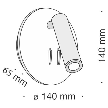 Maytoni C176-WL-01-6W-B - LED sieninis akcentinis šviestuvas IOS LED/9W/230V juoda