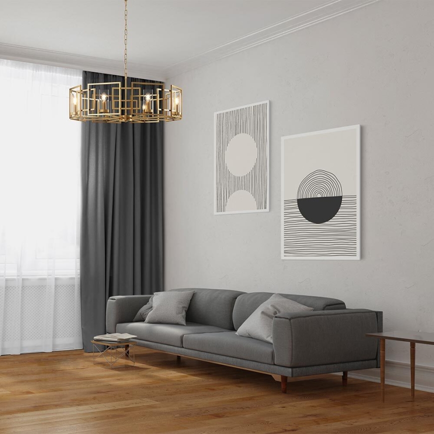 Maytoni H009PL-08G - Sietynas, kabinamas ant grandinės BOWI 8xE14/40W/230V