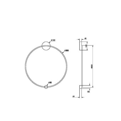 Maytoni MOD005WL-L46BSK1 - LED sieninis šviestuvas HALO LED/47W/230V