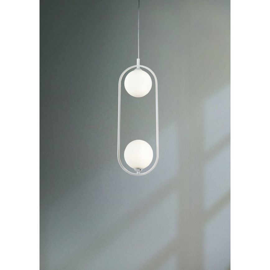 Maytoni MOD013PL-02W - Pakabinamas sietynas RING 2xG9/25W/230V balta