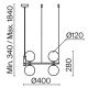 Maytoni MOD013PL-04BS1 - Pakabinamas sietynas RING 4xG9/25W/230V auksas