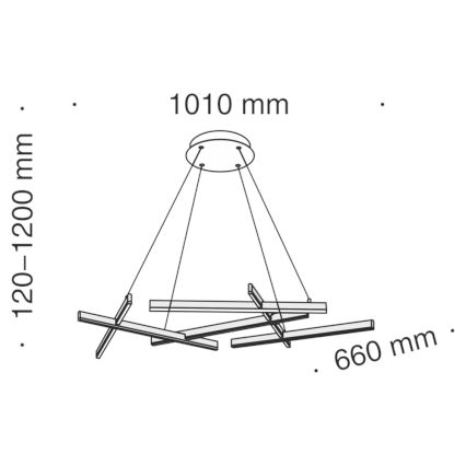 Maytoni MOD016PL-L75W - LED Pakabinamas sietynas LINE LED/79W/230V balta