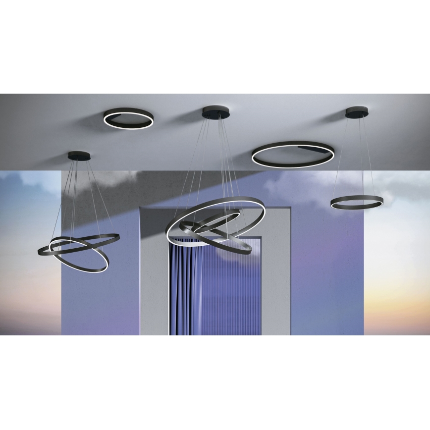 Maytoni MOD058PL-L22B3K - LED Pakabinamas sietynas RIM LED/25W/230V 3000K diametras 40 cm juoda