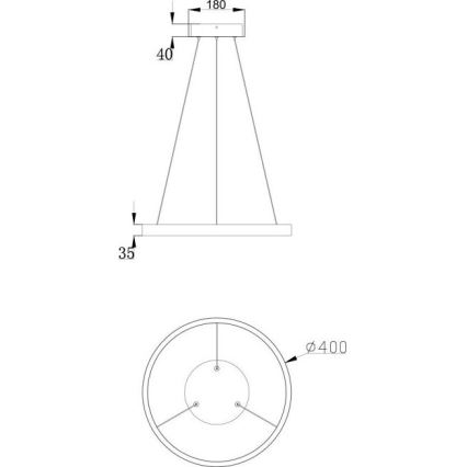 Maytoni MOD058PL-L22B3K - LED Pakabinamas sietynas RIM LED/25W/230V 3000K diametras 40 cm juoda