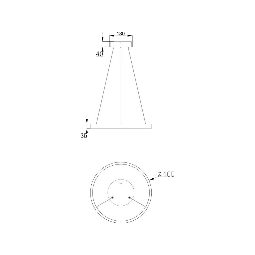 Maytoni MOD058PL-L22BS3K - LED Pakabinamas sietynas RIM LED/25W/230V 3000K diametras 40 cm auksas