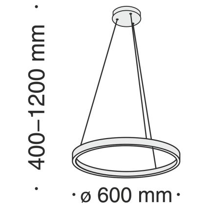 Maytoni MOD058PL-L32BS4K - LED Pakabinamas sietynas RIM LED/37W/230V 4000K diametras 60 cm auksas