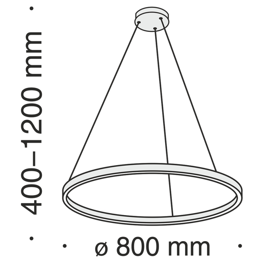 Maytoni MOD058PL-L42B3K - LED Pakabinamas sietynas RIM LED/51W/230V 3000K diametras 80 cm juoda