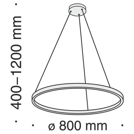Maytoni MOD058PL-L42B4K - LED Pakabinamas sietynas RIM LED/51W/230V 4000K diametras 80 cm juoda
