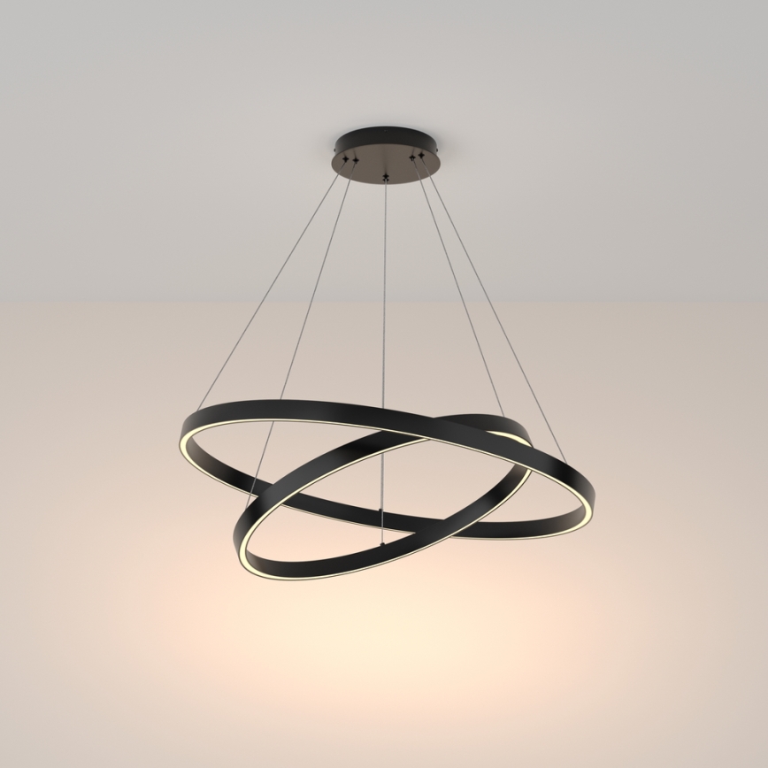 Maytoni MOD058PL-L74B3K - LED Pakabinamas sietynas RIM LED/88W/230V 3000K diametras 80 cm juoda