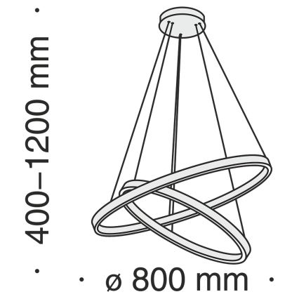 Maytoni MOD058PL-L74B3K - LED Pakabinamas sietynas RIM LED/88W/230V 3000K diametras 80 cm juoda