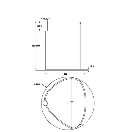 Maytoni MOD072PL-L36BSK1 - LED Pakabinamas sietynas GLINT LED/36W/230V auksas diametras 80 cm