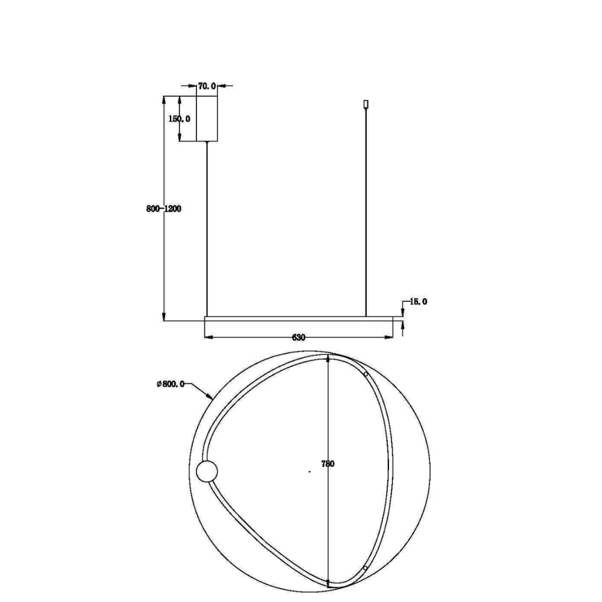 Maytoni MOD072PL-L36BSK1 - LED Pakabinamas sietynas GLINT LED/36W/230V auksas diametras 80 cm