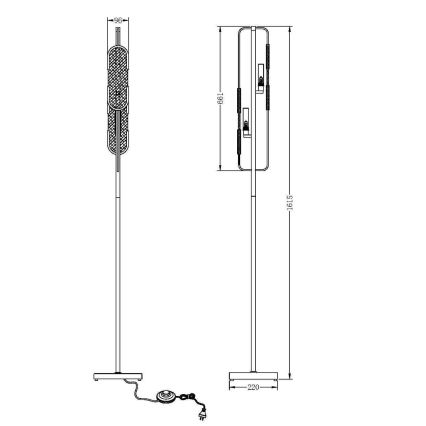 Maytoni MOD099FL-02G - Toršeras MARMO 2xG9/40W/230V