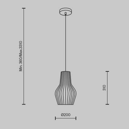 Maytoni MOD191PL-01W - Pakabinamas sietynas ROOTS 1xE27/40W/230V diametras 20 cm smėlio spalva