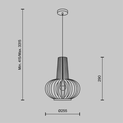 Maytoni MOD193PL-01W - Pakabinamas sietynas ROOTS 1xE27/40W/230V diametras 22,5 cm smėlio spalva