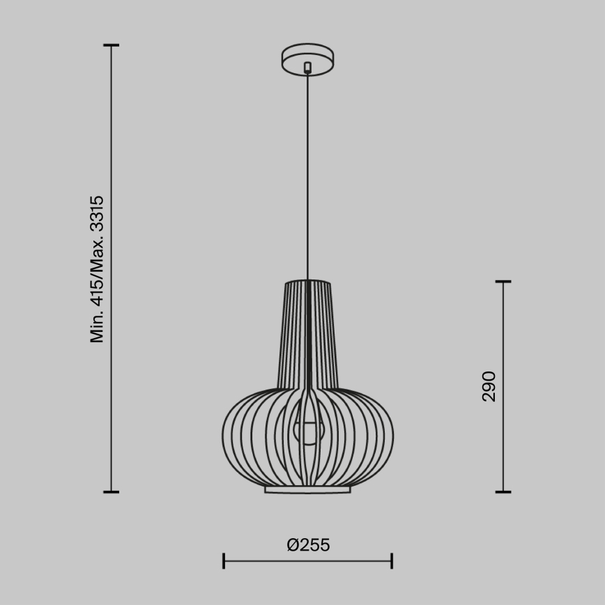 Maytoni MOD193PL-01W - Pakabinamas sietynas ROOTS 1xE27/40W/230V diametras 22,5 cm smėlio spalva