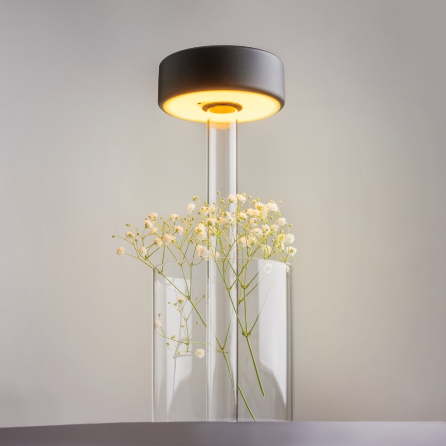 Maytoni MOD229TL-L3B3K1 – LED Pritemdoma įkraunama nešiojama stalinė lempa LED/3W/5V 2200-4000K juoda/skaidri