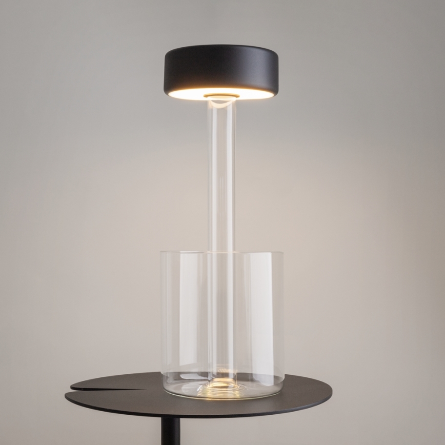 Maytoni MOD229TL-L3B3K1 – LED Pritemdoma įkraunama nešiojama stalinė lempa LED/3W/5V 2200-4000K juoda/skaidri