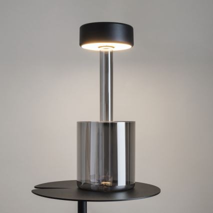Maytoni MOD229TL-L3B3K3 - LED Pritemdoma įkraunama nešiojama stalinė lempa LED/3W/5V 2200-4000K juoda/pilka