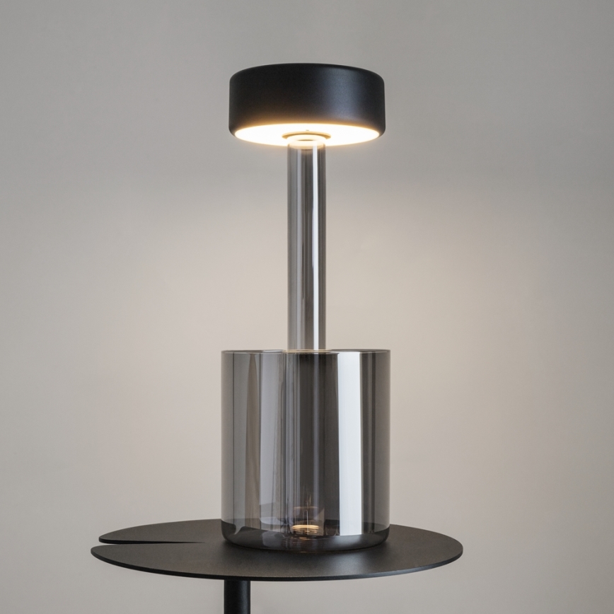 Maytoni MOD229TL-L3B3K3 - LED Pritemdoma įkraunama nešiojama stalinė lempa LED/3W/5V 2200-4000K juoda/pilka