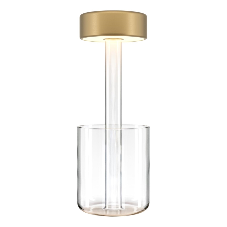 Maytoni MOD229TL-L3G3K1 – LED Pritemdoma įkraunama nešiojama stalinė lempa LED/3W/5V 2200-4000K auksinė/skaidri