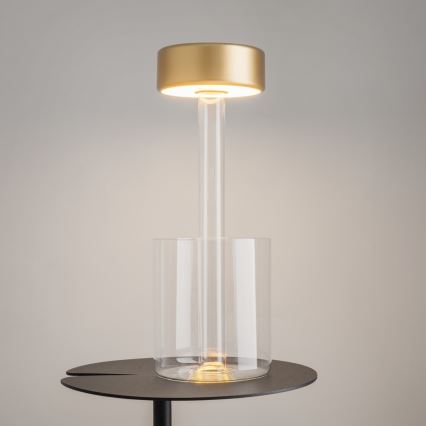 Maytoni MOD229TL-L3G3K1 - LED reguliuojama įkraunama nešiojama stalinė lempa LED/3W/5V 2200-4000K 2000 mAh auksinė/skaidri